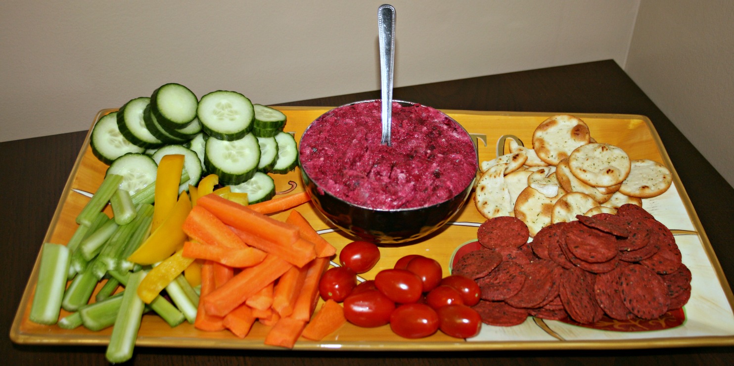 Roasted Garlic Beet Hazelnut Dip Chews and Brews