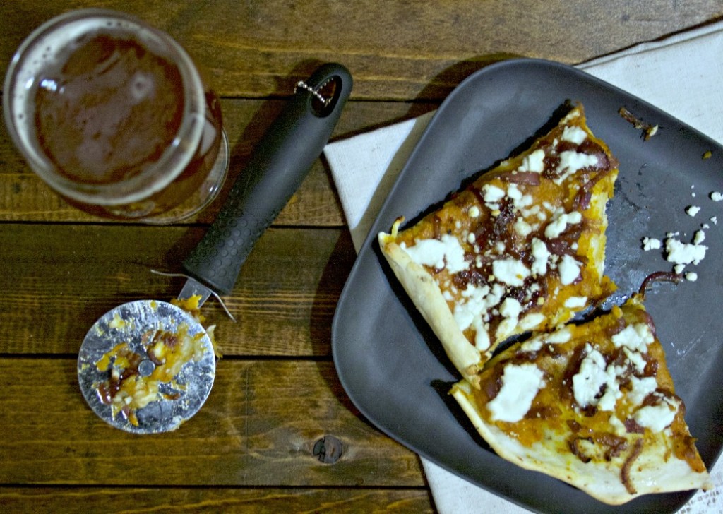 Butternut Squash Caramelized Onion Feta Pizza