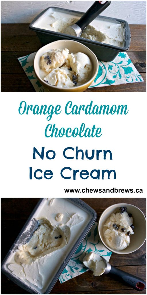 Orange Cardamom Chocolate No Churn Ice Cream